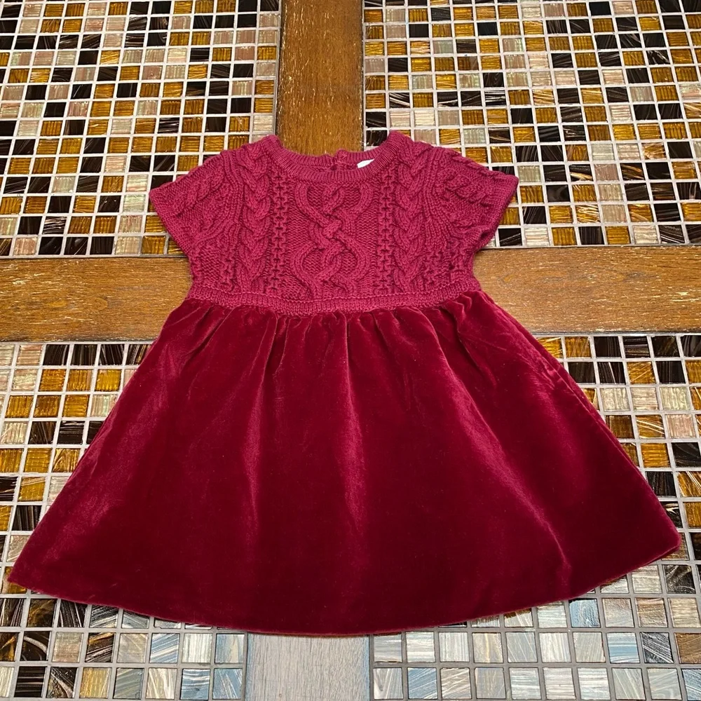 Hanna Andersson Knit-Velvet Baby Dress